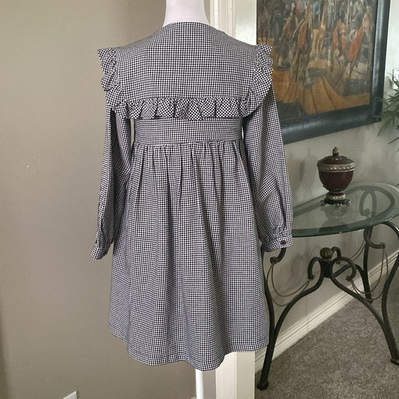 Zara Girls Black White Asymmetrical Ruffled Sundress Long Puff Sleeves Dress 14 - Picture 5 of 11